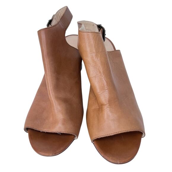 Clarks Deloria Gia Sandal Women's 11 M Tan Leather Block Heel Slingback Buckle‎ - Picture 6 of 12